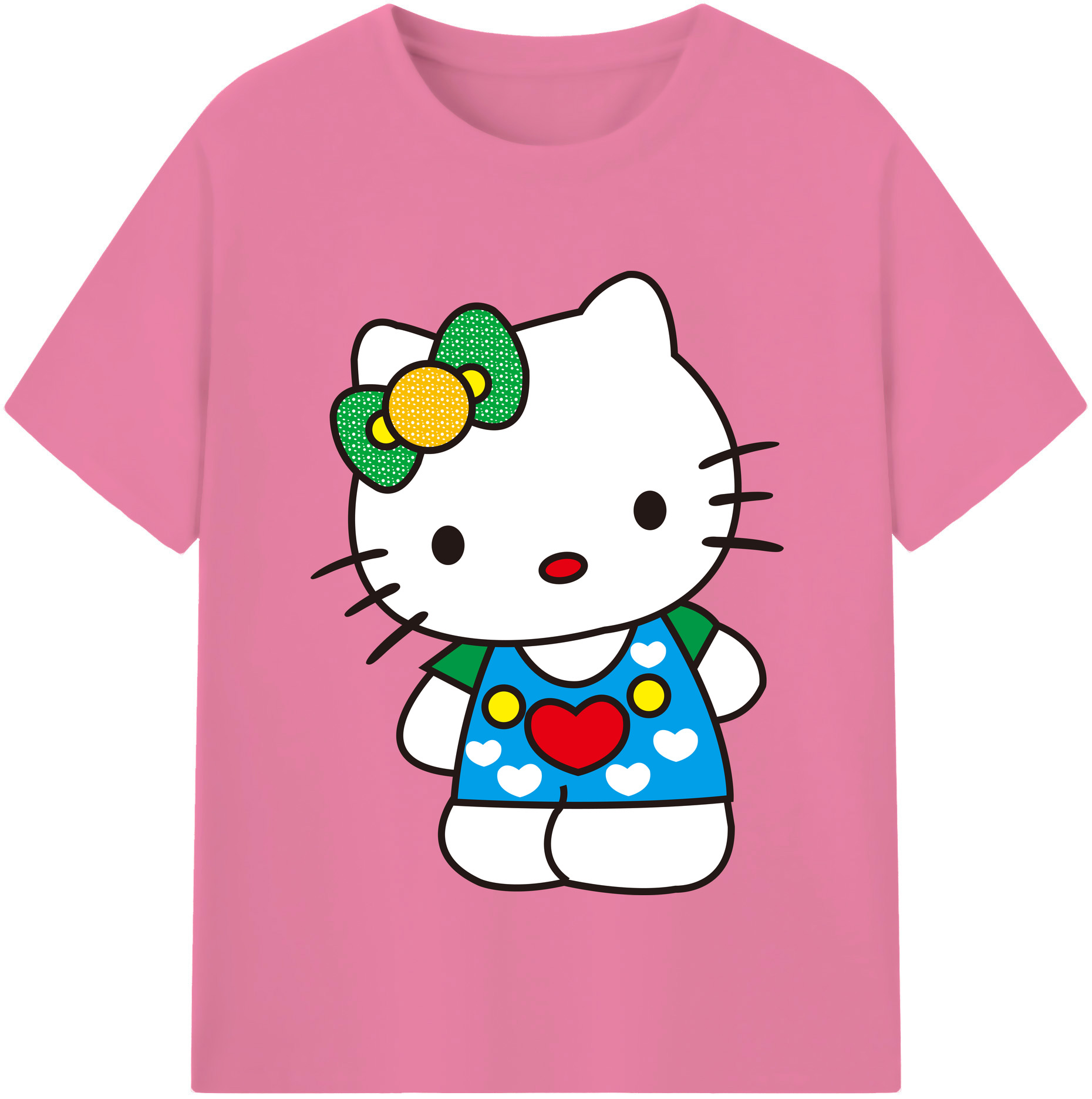 （画像用） Hello Kitty ハローキティ 綿100％半袖Tシャツ（フロントプリント）